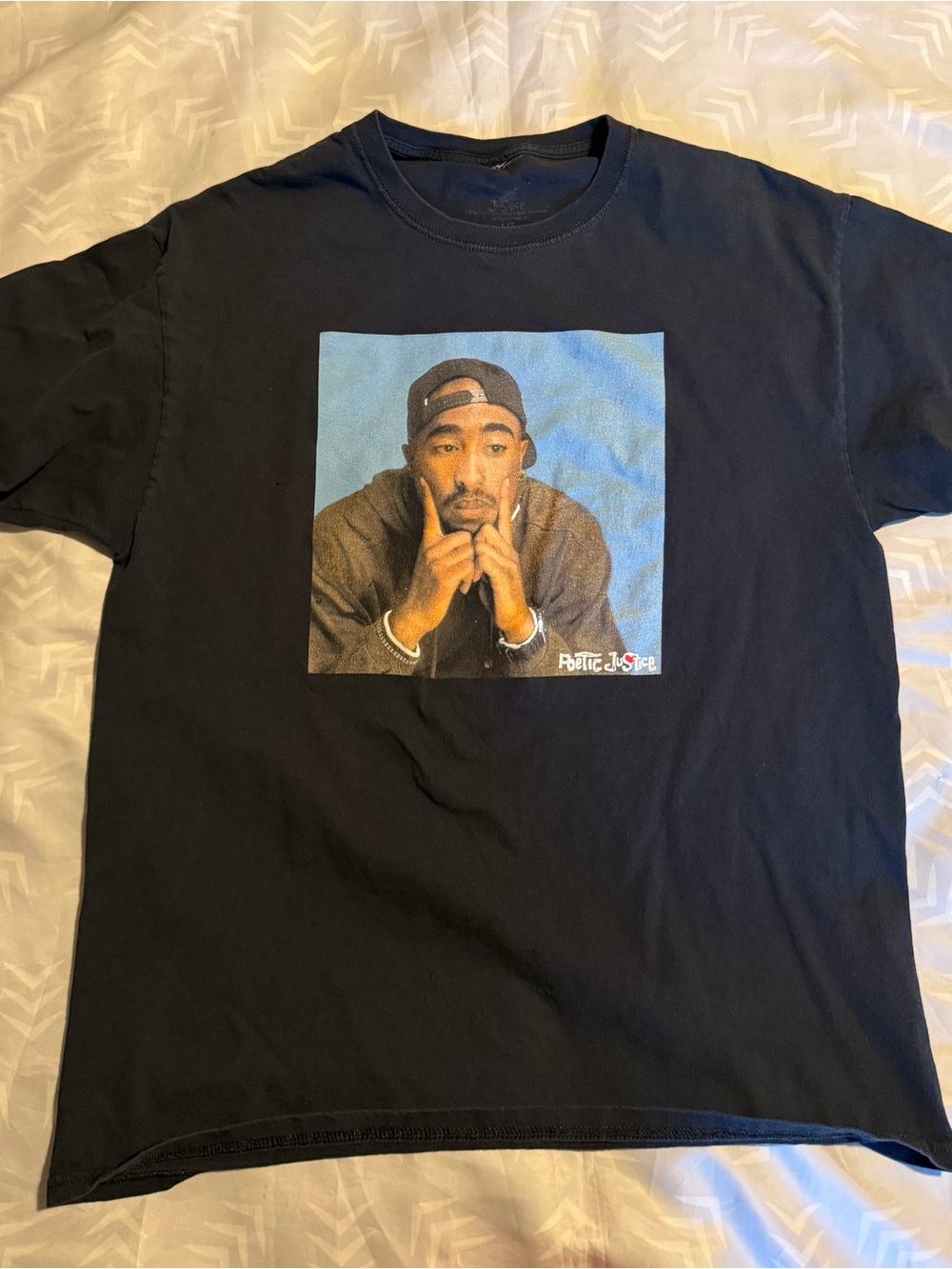 Black Graphic Short Sleeve Tee - Classic Portrait Print